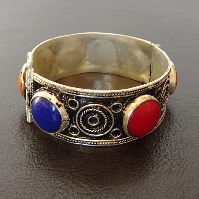Berber Bracelet, worked antique Silver, for women