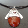 pendentif en argent massif et pierre Agate rouge