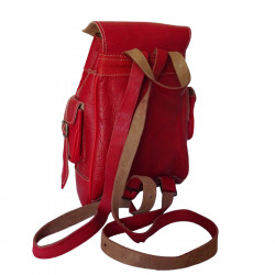 sac à dos en cuir rouge