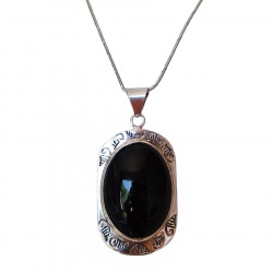 collier berbère en argent massif et onyx noire