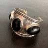 Bracelet Berbère en Argent Massif et Onyx