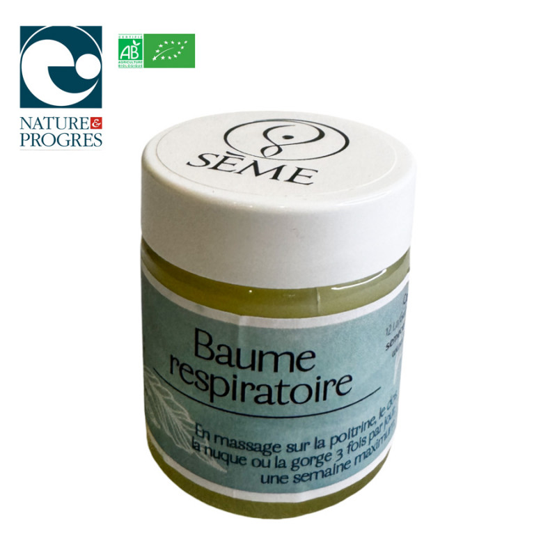 Baume respiratoire 100% naturel, certifié Nature & Progrès