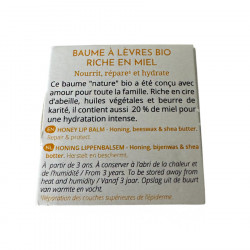 Baume à lèvres Bio au Miel et ingrédients naturels